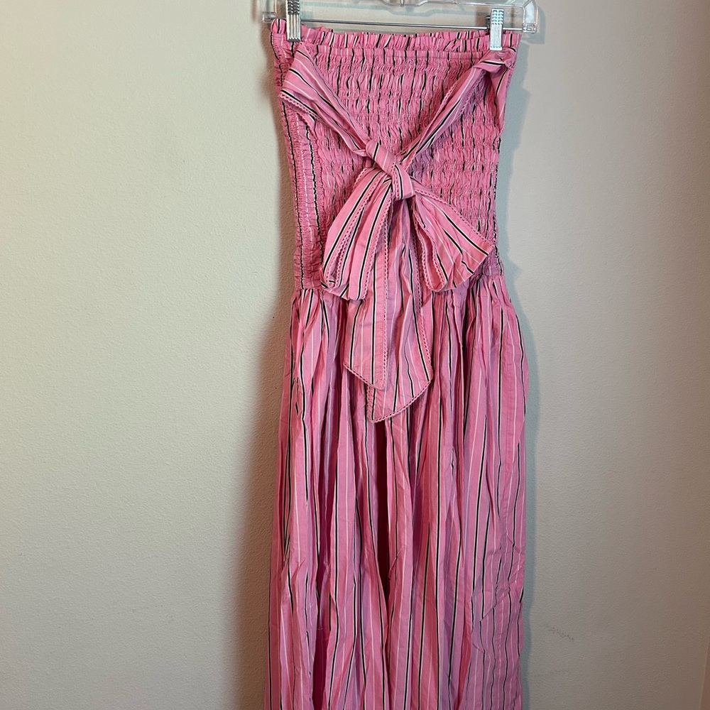 Women’s Damson Madder Dress Mia Midi Dress Size 6 In pink business stripe - Picture 2 of 12